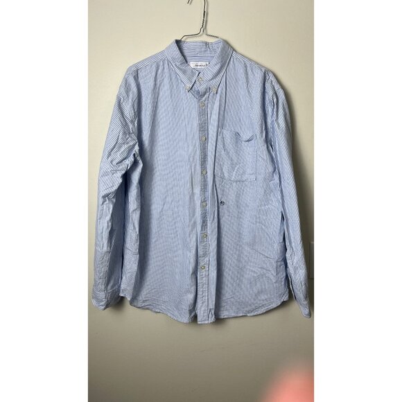 NANAMICA JAPAN STRIPED BLUE DRESS SHIRT XL - Picture 1 of 8